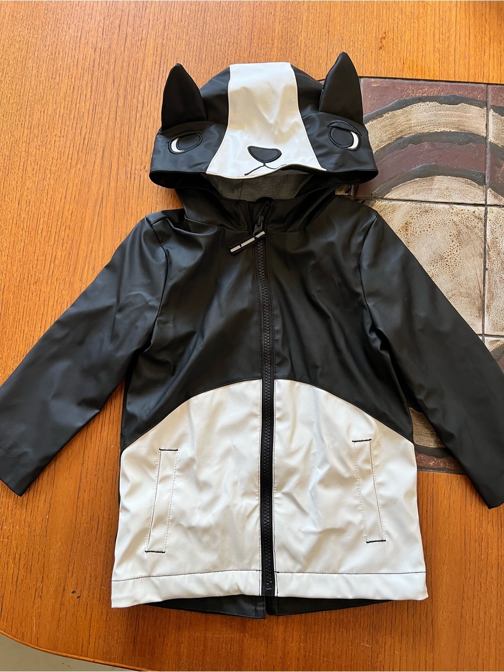 Boston Terrier Toddler Rain Jacket Black White Dog